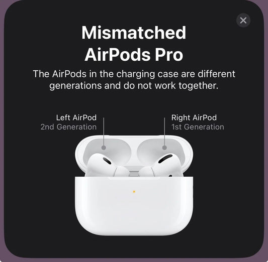 mismatched AirPods Pro